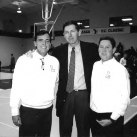 1996-NYC basketball legend Tom Konchalski with coaches